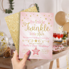 Twinkle Twinkle Little Star zum Geburtstag Einladu Einladung