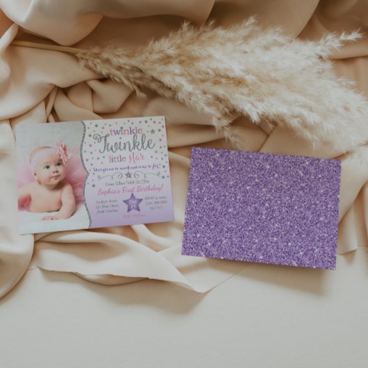 Twinkle Twinkle Little Star zum Geburtstag Einladu Einladung