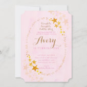 Twinkle Twinkle Little Star zum Geburtstag Einladu Einladung (Vorderseite)