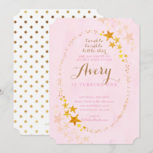 Twinkle Twinkle Little Star zum Geburtstag Einladu Einladung