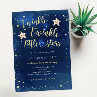 Twinkle Twinkle Little Stars Geburtstagseinladung Einladung