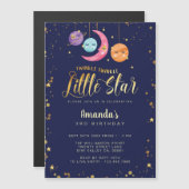 Twinkle Twinkle Little Stars & Planeten Geburtstag Magnetkarte (Vorne/Hinten)