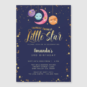 Twinkle Twinkle Little Stars & Planeten Geburtstag Magnetkarte