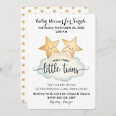 Twinkle, Twinkle Little Twins Baby Shower Invitati Einladung (Vorne/Hinten)