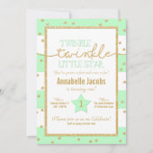 Twinkle Twinkle Mint und Gold Einladung zum Geburt (Vorderseite)