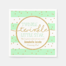 Twinkle Twinkle Mint und Gold Geburtstag Napkin Serviette