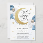 TWINKLE TWINKLE Mond and Stars Babydusche Einladung (Vorderseite)
