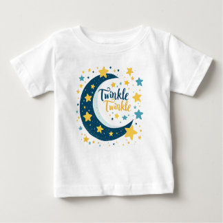 "Twinkle Twinkle" Mond und Stars Baby T - Shirt