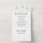 Twinkle Twinkle Neutral Baby Dusche All In One Einladung (Innen Boden)