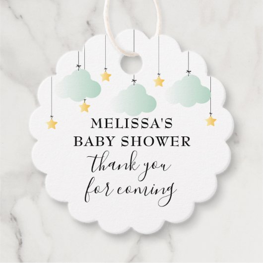 Twinkle Twinkle Neutral Dusche Danke Geschenkanhänger (Vorderseite)