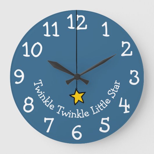Twinkle Twinkle Niedlich Gold Star Große Wanduhr (Vorderseite)