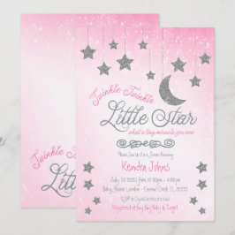 Twinkle Twinkle, Pink Baby Dusche Einladung