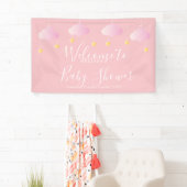 Twinkle Twinkle Pink Baby Girl Dusche Empfang Banner (Insitu)