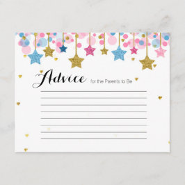 Twinkle Twinkle Pink Blue Advice Card Babydusche Begleitkarte