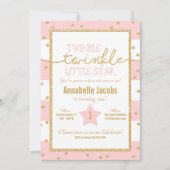 Twinkle Twinkle Pink und Gold Einladung zum Geburt (Vorderseite)