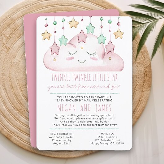 Twinkle Twinkle Poem Girl Baby Dusche von Mail Einladung