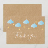 Twinkle Twinkle Rustic Kraft Boho Blue Dankeskarte (Vorne/Hinten)