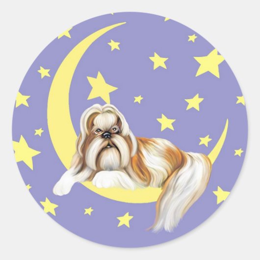 Twinkle Twinkle Shih Tzu Runder Aufkleber (Vorderseite)