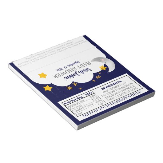 Twinkle Twinkle Star Baby Dusche Candy Wrapper Notizblock (angewinkelt)