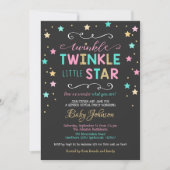 Twinkle Twinkle Star Baby Dusche, Gender Reveal Einladung (Vorderseite)