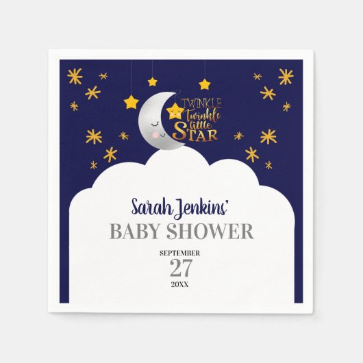 Twinkle Twinkle Star Baby Dusche Serviette (Vorderseite)