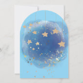 Twinkle Twinkle Stars, Blau und Gold Abstrakt Einladung (Rückseite)