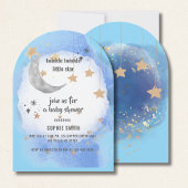 Twinkle Twinkle Stars, Blau und Gold Abstrakt Einladung
