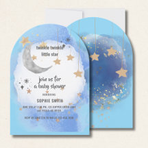 Twinkle Twinkle Stars, Blau und Gold Abstrakt