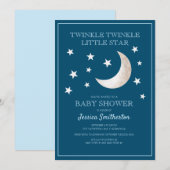 Twinkle Twinkle Stars Moon Baby Boy Baby Dusche Einladung (Vorne/Hinten)