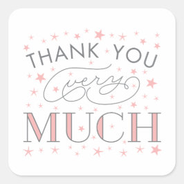 Twinkle Twinkle Vielen Dank Quadratischer Aufkleber