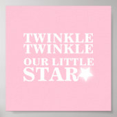 Twinkle winken unsere kleine sternenrosa Kinderzim Poster (Vorne)