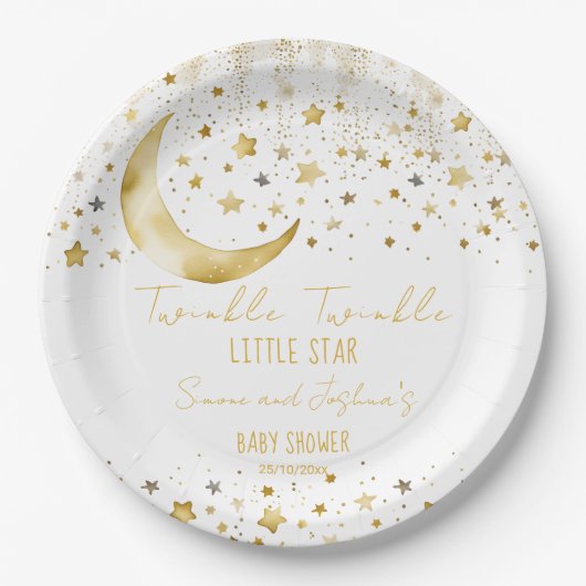 Twinkle winzige Babydusche Pappteller (Vorderseite)