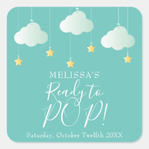 Twinkle winziger kleiner Star Bereit zum POP Quadratischer Aufkleber