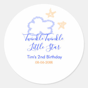 Twinkle winziger kleiner Star Geburtstag lila oran Runder Aufkleber