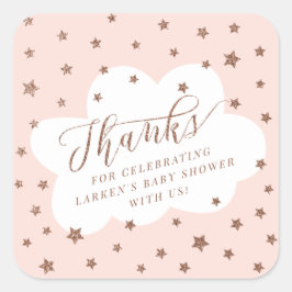 Twinkle winziger kleiner Stern Danke, Baby Dusche Quadratischer Aufkleber