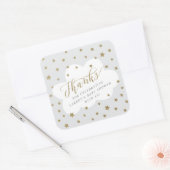 Twinkle winziger kleiner Stern Danke, Baby Dusche Quadratischer Aufkleber (Umschlag)