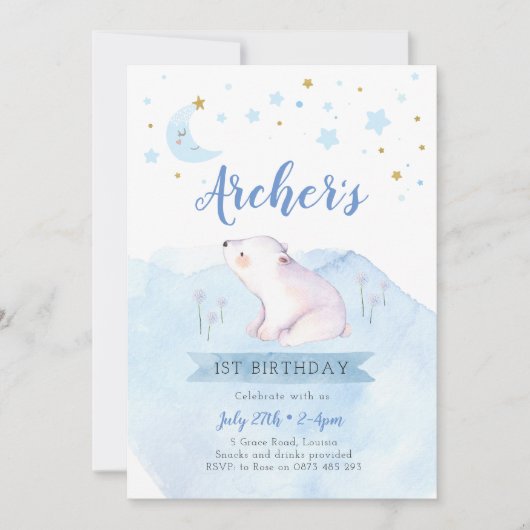 Twinkle winziger Stern erster Geburtstag Einladung (Vorderseite)