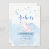 Twinkle winziger Stern erster Geburtstag Einladung (Vorne/Hinten)