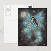 Twinkling Dezember Blue Fairy Fantasy Art Postkarte (Vorne/Hinten)