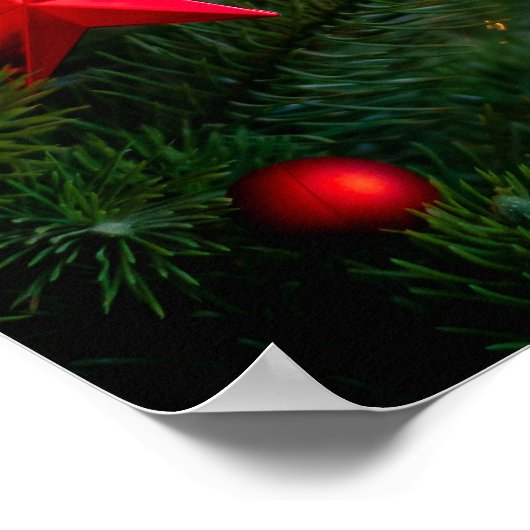 Twinkling Gold Lights Modernes fröhliches Weihnach Poster (Ecke)