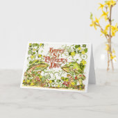 Twinkling Irish Leprechauns Grußkarte Karte (Gelbe Blume)