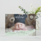 Twinkling kleine Sterne Geburt Danke Einladung (Stehend Vorderseite)