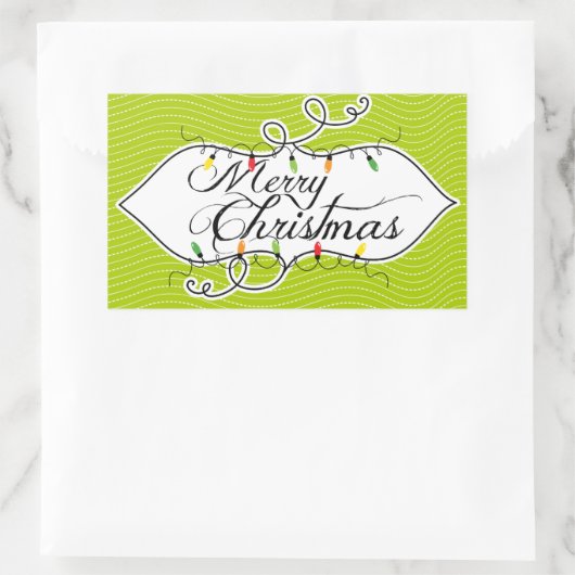 Twinkling Lights Frohe Weihnachtsaufkleber Rechteckiger Aufkleber (Tasche)