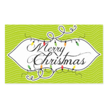 Twinkling Lights Frohe Weihnachtsaufkleber