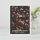 Twinkling Lights Gold Company Holiday Einladung (Stehend Vorderseite)