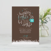 Twinkling Lights Hot Cocoa Nights ID593 Einladung (Stehend Vorderseite)