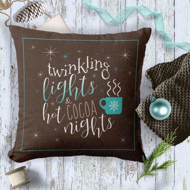 Twinkling Lights Hot Cocoa Nights ID593 Kissen (Von Creator hochgeladen)