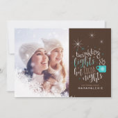 Twinkling Lights Hot Cocoa Nights One Foto ID593 Einladung (Vorderseite)