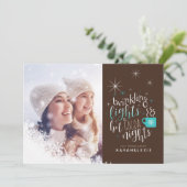 Twinkling Lights Hot Cocoa Nights One Foto ID593 Einladung (Stehend Vorderseite)