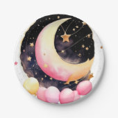 Twinkling Moon & Stars Kindermädchendusche Pappteller (Vorderseite)